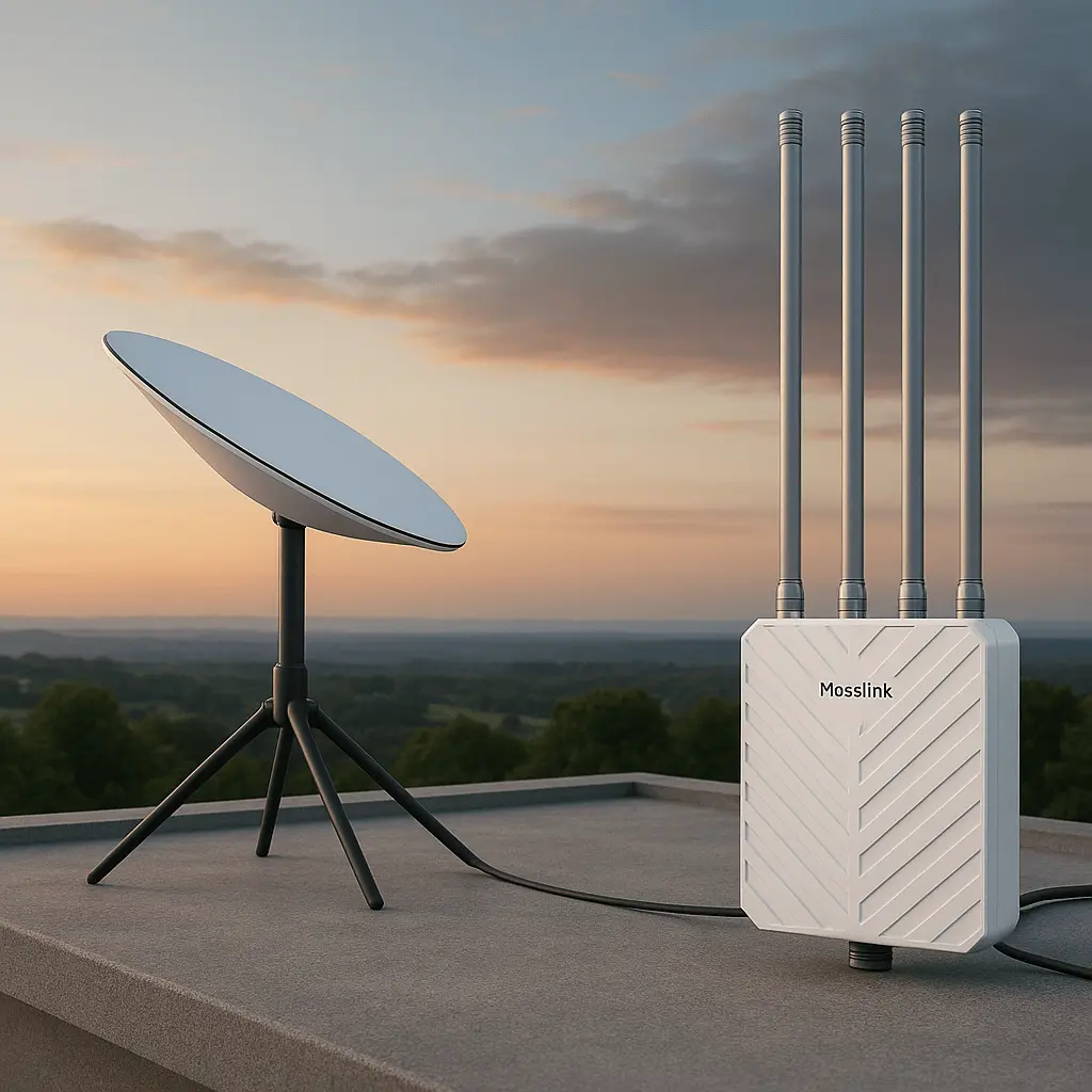 Long range wireless bridge setup connecting houses 5km away